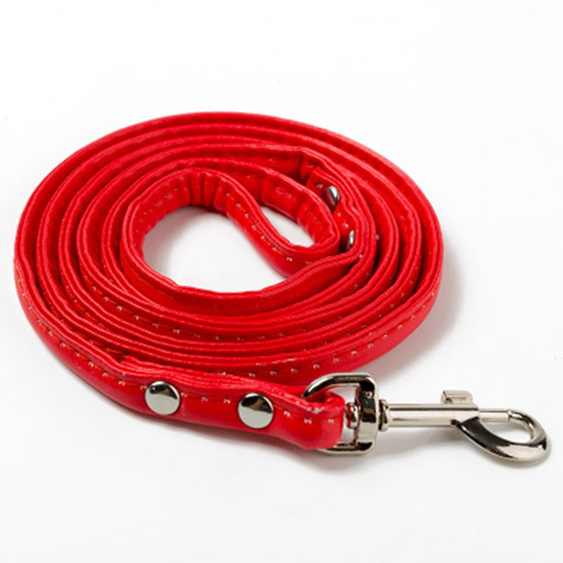 Dog Leashes lead Fashion PU leather Rope leash For Small Dogs Cat Collar Leash For Walking Outdoor