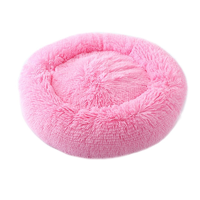 Soft Long Plush Round Pet Dog Bed for Small Medium Dogs Winter Warm Cat Bed Sleeping Lounger House Kitten Puppy Dog Bed Mat