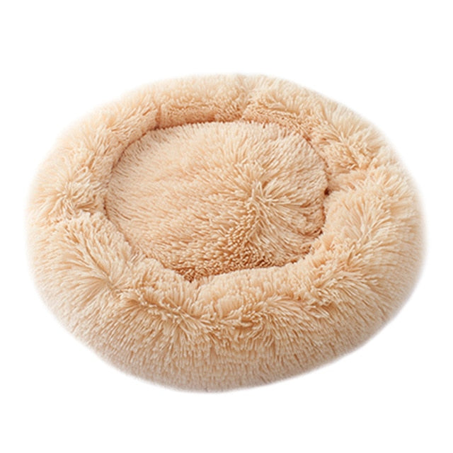 Soft Long Plush Round Pet Dog Bed for Small Medium Dogs Winter Warm Cat Bed Sleeping Lounger House Kitten Puppy Dog Bed Mat