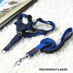 Hot Sale 120cm Long Fashion Denim & Nylon Rope Dog Leash Black/Red/Blue Jean Puppy Dog Collar/Harness+Leash Sets Pet Products