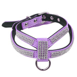 Soft Suede Fabric Fashion Bling Rhinestone Leather Dog Harness Leash for Small Dog Puppy Cat Chihuahua Pink Collar Pet Products