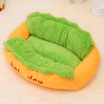 Hot Dog Dog Beds Removable Soft Mat Pet Sofa Cute Beds for  Cozy Puppy Litter Cat Sleeping Cushion Chihuahua Teddy Nest Kennel