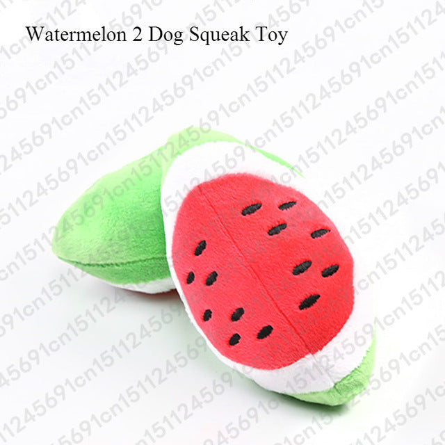 1pc Fruit Vegetable Chicken Drum Bone Squeak Toy For Dog Puppy Plush Red Pepper Eggplant Radish Duck Sounding Pet Toys