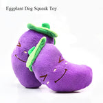 1pc Fruit Vegetable Chicken Drum Bone Squeak Toy For Dog Puppy Plush Red Pepper Eggplant Radish Duck Sounding Pet Toys