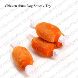 1pc Fruit Vegetable Chicken Drum Bone Squeak Toy For Dog Puppy Plush Red Pepper Eggplant Radish Duck Sounding Pet Toys