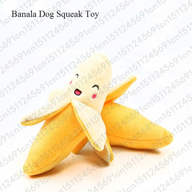 1pc Fruit Vegetable Chicken Drum Bone Squeak Toy For Dog Puppy Plush Red Pepper Eggplant Radish Duck Sounding Pet Toys