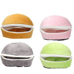 Soft Cat Bed Dog House Hamburger Bed Sleeping Bag Disassemblability Windproof Pet Puppy Nest Multipurpose Hiding Cushion PD0053