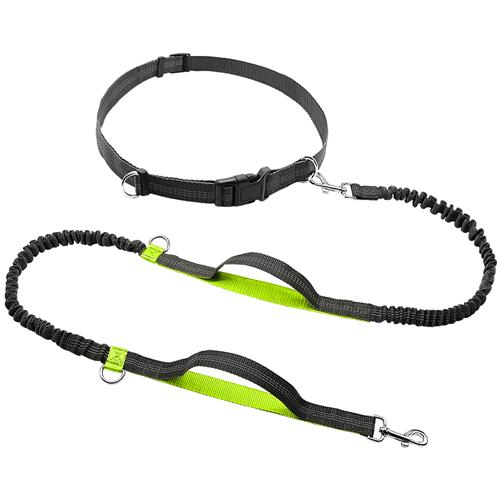 Retractable Hands Free Dog Leash for Running Dual Handle Bungee Leash Reflective For Up to 150 lbs Large Dogs Free Bag Dispenser