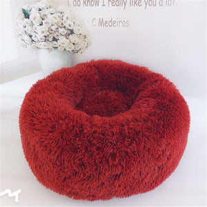 GLORIOUS KEK Luxury Dog Bed Warm Deep Sleep Thick Donut Pet Beds for Cat Small/Medium Dogs Long-Pile Plush Soft Round Dog House