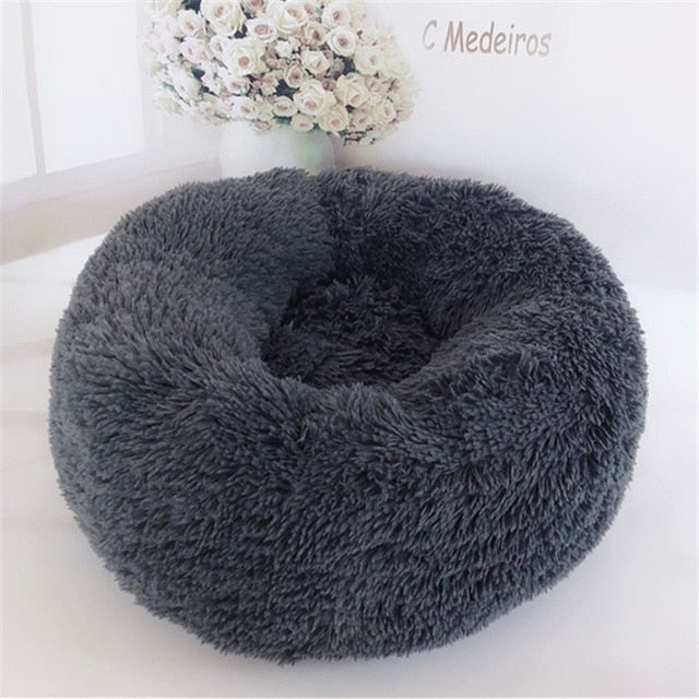 GLORIOUS KEK Luxury Dog Bed Warm Deep Sleep Thick Donut Pet Beds for Cat Small/Medium Dogs Long-Pile Plush Soft Round Dog House