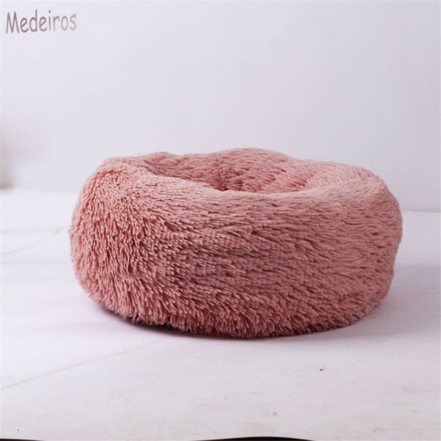 GLORIOUS KEK Luxury Dog Bed Warm Deep Sleep Thick Donut Pet Beds for Cat Small/Medium Dogs Long-Pile Plush Soft Round Dog House