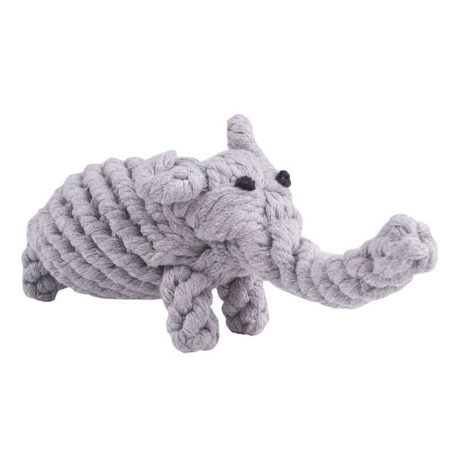 Pet Soft Dog Toys  Animal Design Cotton Dog Rope Toys Durable Cotton Chew Toys Training Teething Toys for Small to Medium Puppy