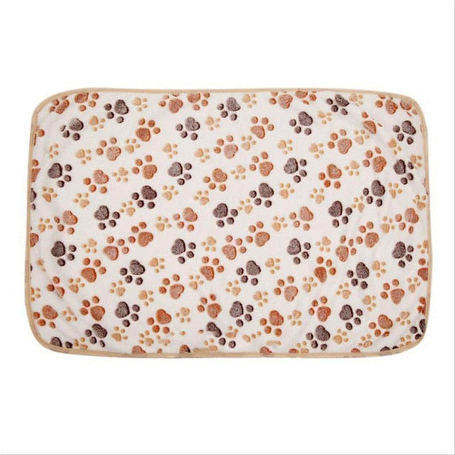 Pets Bed Mat Soft Warm Fleece Paw Print Pet Puppy Dog Cat Blanket Bed Mat Sofa Pet Warm Product Cushion Cover Towel#