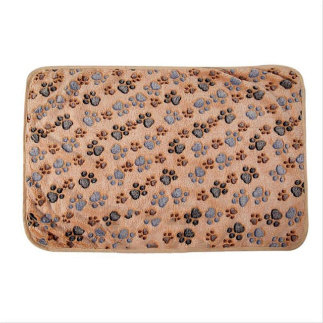 Pets Bed Mat Soft Warm Fleece Paw Print Pet Puppy Dog Cat Blanket Bed Mat Sofa Pet Warm Product Cushion Cover Towel#