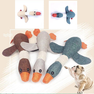 MINGFAN Lovely Cat  dog toys Cat puppy pet chew toy animals squirrel plush Cartoon bite Linen cloth Wild goose squeak toy j999