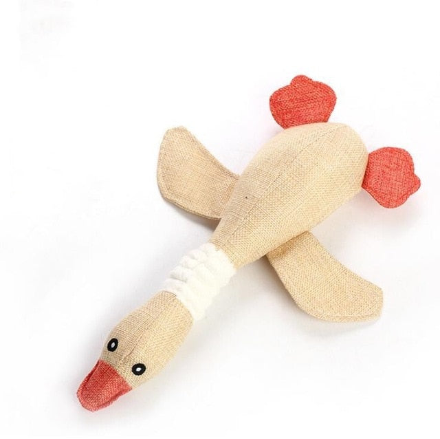 MINGFAN Lovely Cat  dog toys Cat puppy pet chew toy animals squirrel plush Cartoon bite Linen cloth Wild goose squeak toy j999