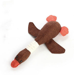 MINGFAN Lovely Cat  dog toys Cat puppy pet chew toy animals squirrel plush Cartoon bite Linen cloth Wild goose squeak toy j999