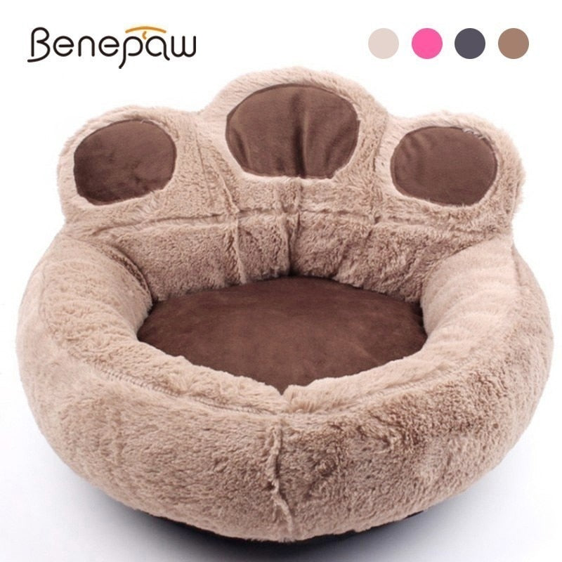 Benepaw 4 Colors Quality Sofas For Dogs Paw Shape Washable Sleeping Dog Bed House Soft Warm Wear Resistant Pet Bed Cat Puppy